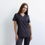 Conjunto sanitario mujer Cherokee Revolution grafito — top + pantalón jogger - Imagen 6