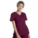 Pijama sanitario mujer Landau de color vino