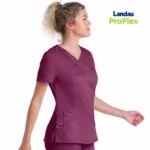 Pijama sanitario mujer Landau de color vino - Imagen 7