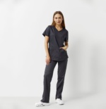 Conjunto sanitario mujer Cherokee Revolution grafito — casaca + pantalón