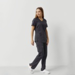 Conjunto sanitario mujer Cherokee Revolution grafito — casaca + pantalón - Imagen 6