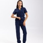 Pantalón médico jogger de mujer Plum azul marino